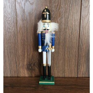 Vintage Wooden Green Black Soldier Nutcracker Christmas Seasonal Decor S13